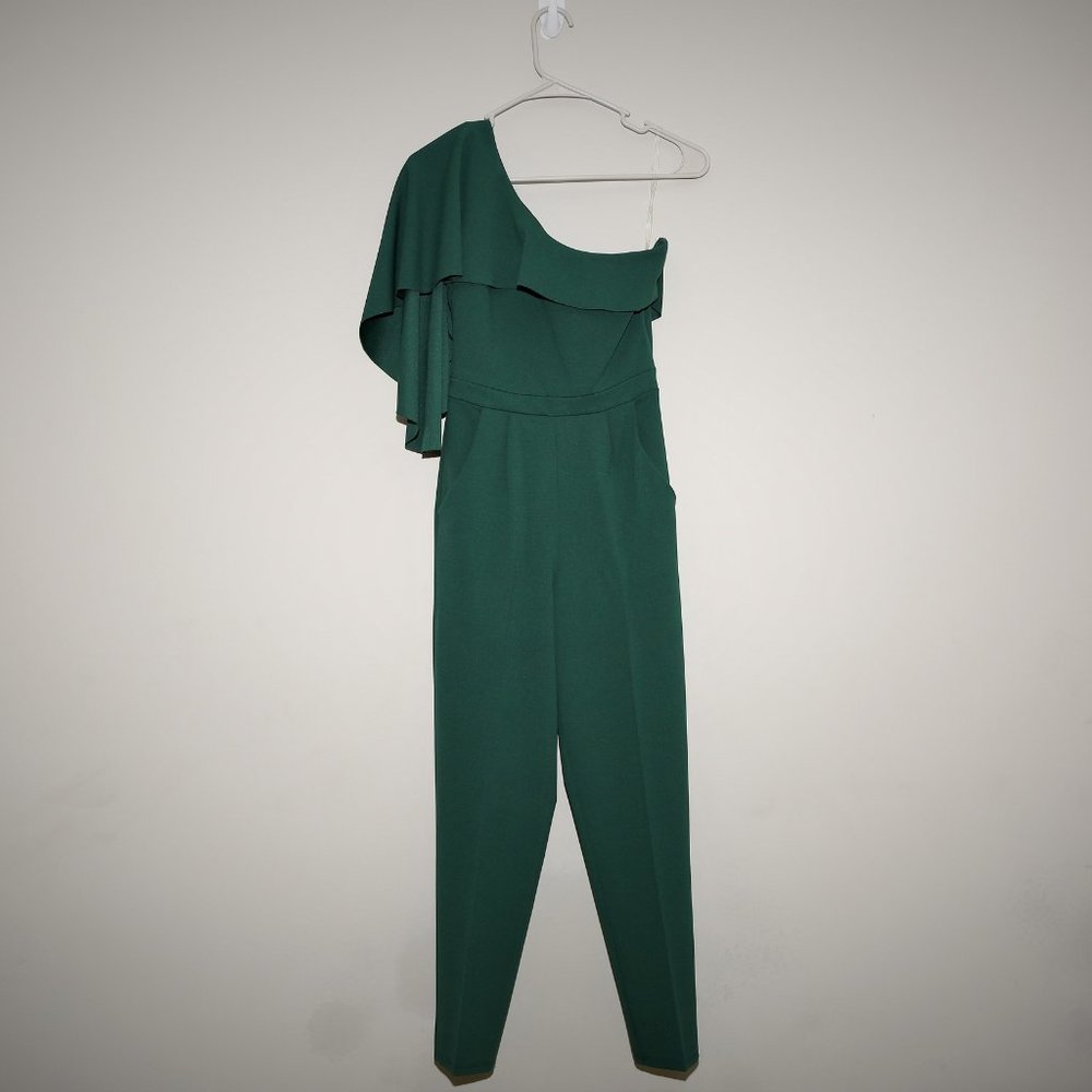 City Goddess Petite One Sleeve wide leg jumpsuit